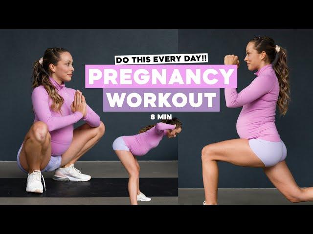 8 MIN Ganzkörper Workout für Schwangere  // PREGNANCY WORKOUT- ALL TRIMESTER // PREGNANT & FIT 