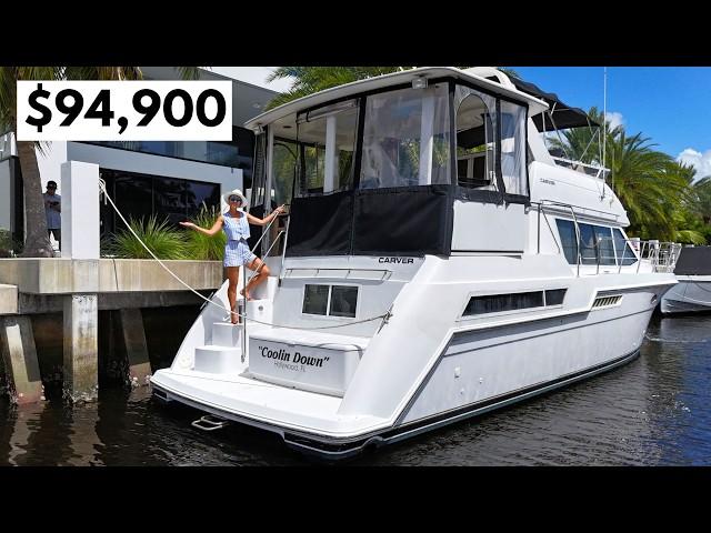 ONLY $94,900 Yacht-Home! 1998 Carver 405 Aft Cabin Motor Yacht Tour