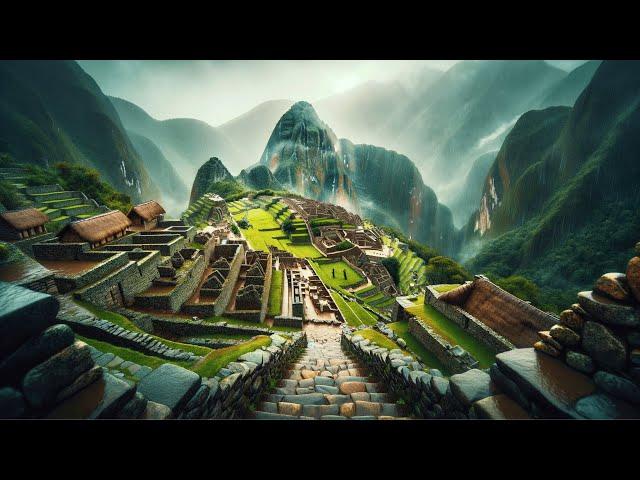 Machu Picchu Relaxing Music | Ambient Rain Sounds for Studying