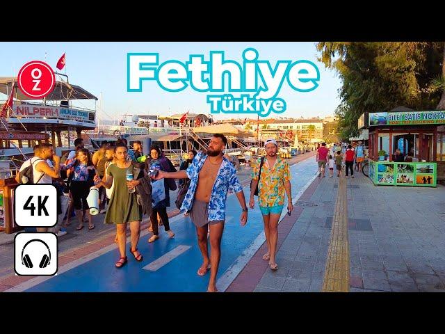 FETHIYE - Türkiye  4K Walking Tour | Marina and City Center | Muğla