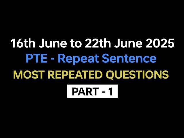 PTE Repeat Sentence (Part-1) June Exam Prediction | repeat sentence pte practice with answers #pte
