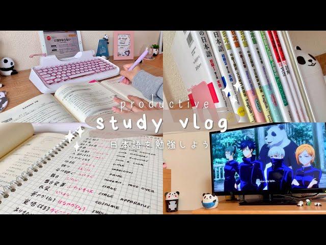 Productive day of studying Japanese  | Studying vocab, grammar, Kanji