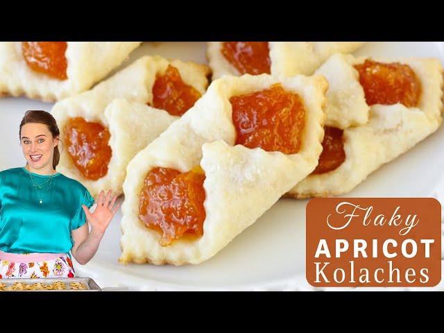 FLAKY APRICOT KOLACHES: Hungarian kolaches with cream cheese pastry dough recipe!