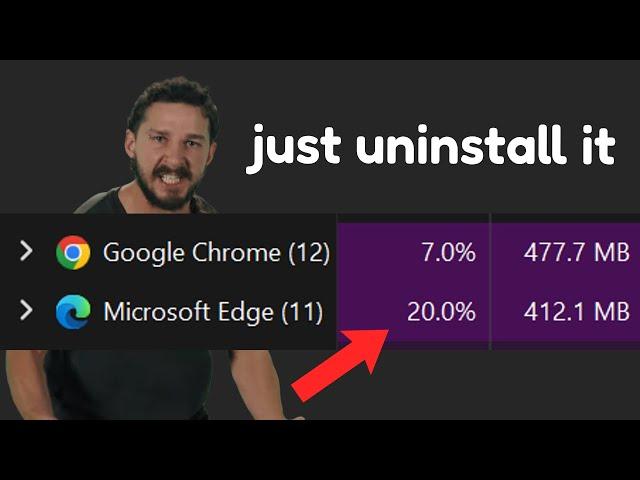 I'm uninstalling the Microsoft Edge because it's the worst browser