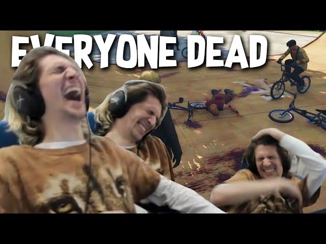 This might be the 2nd funniest moment in GTA5... | Everyone literally dying at the Skate Park