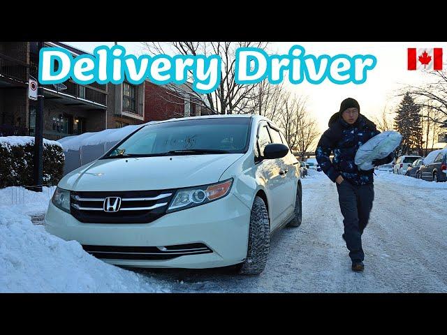 【VLOG】Delivery work on Christmas Day in Montreal/ Canada/10 hours work in -15°C cold weather ️