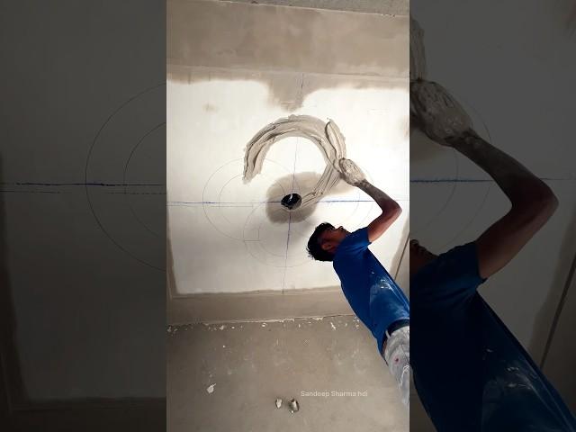 Fan point, flowers ceiling design making ️Pop design #shorts ￼
