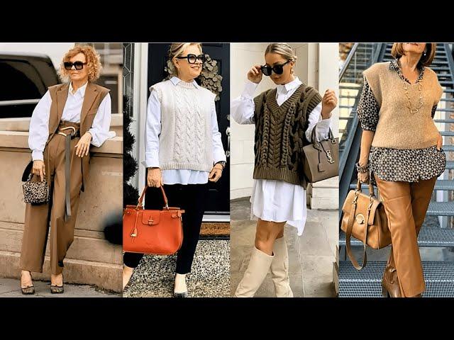 Top Fall Fashion Trends 2024-2025 |MOST ELEGANT VESTS AND SLEEVES |Natural Fashion for Women 60+ 50+