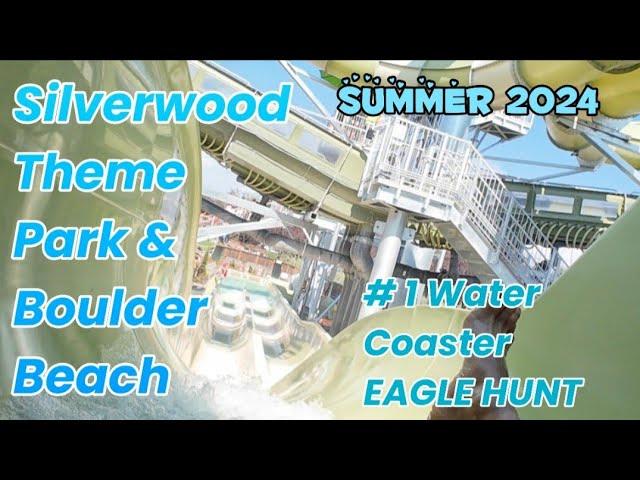  #1 Water Coaster EAGLE HUNT in PNW!  Silverwood Theme Park & Boulder Beach in Athol, Idaho USA