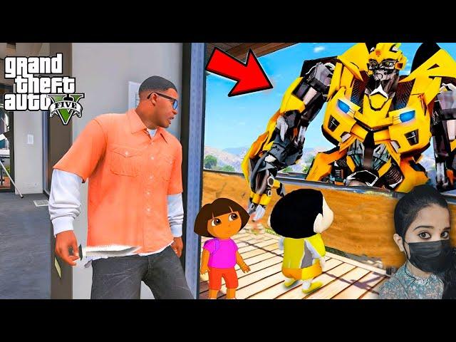 Franklin becomes a Transformer -GTA5(shinchan&Dora)