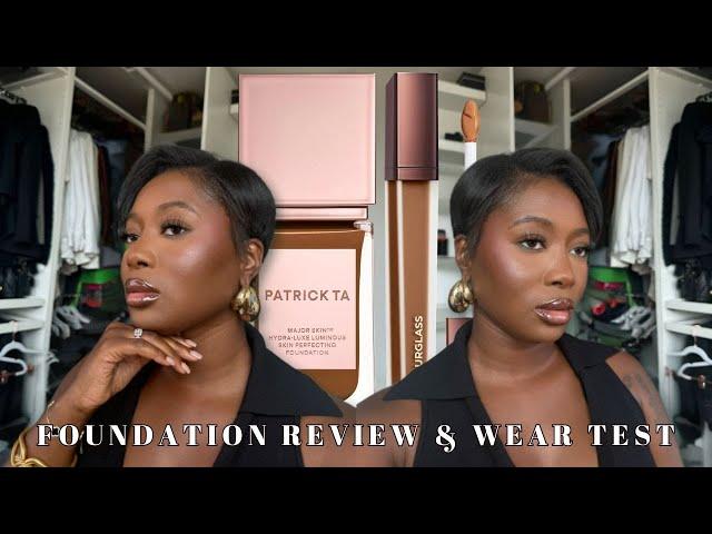 *NEW* Patrick Ta Major Skin Hydra-Luxe Foundation + Hourglass Concealer Review & 12hr Wear Test