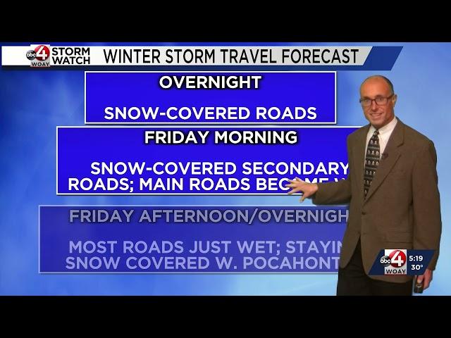 Snowy Roads Tonight; Clearing Out for the Weekend: Chad's Latest Forecast