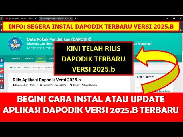 CARA INSTAL ATAU UPDATE APLIKASI DAPODIK 2025.B TERBARU YANG BENAR