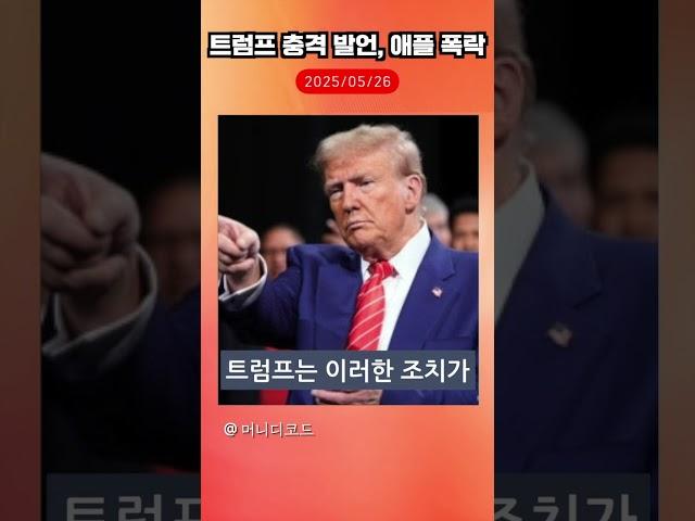 트럼프 충격발언에 애플 주가 급락! 그 이유는? #트럼프 #미국 #중국 #Trump #nasdaq #증시 #shorts