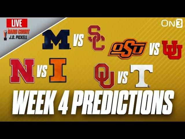 CFB Week 4 Predictions | Tennessee at Oklahoma | USC at Michigan | Nebraska vs UI | OK St vs Utah