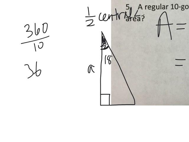 Area of a regular decagon