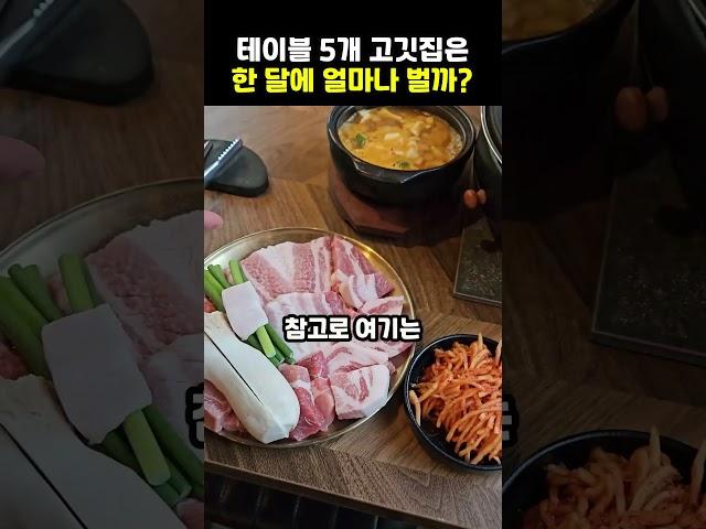 테이블 5개 고깃집은 한 달에 얼마나 벌까?