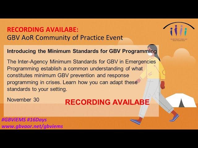 Introducing the Minimum Standards for GBV Programming