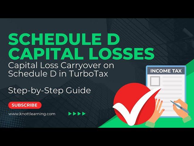 TurboTax 2022 Form 1040 - Capital Loss Carryovers on Schedule D