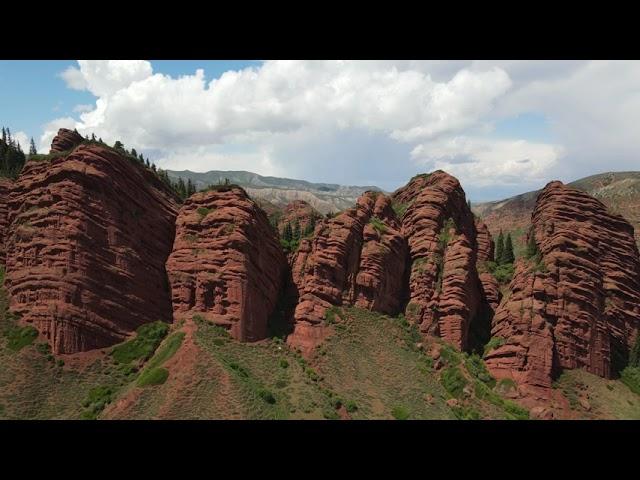 Jeti Oguz valley in Kyrgyzstan near Issyk Kul lake.