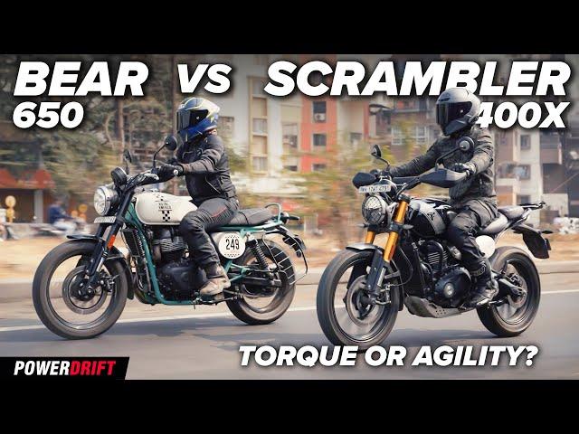 Can the Royal Enfield Bear 650 out-scramble the Triumph Scrambler 400X? | PowerDrift