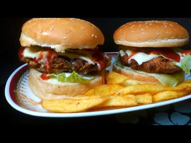 Zinger Burger Recipe By Zafran Kitchen