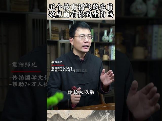 五个最有福气的生肖，这里面有你的生肖吗 脚踏实地真诚的交友#国学智慧 #国学文化 #人生感悟 #传统文化 #知识分享 八字教学,2个小时学会八字,震阳师兄八字精准预测,八字入门,零基础八字入门,零基础