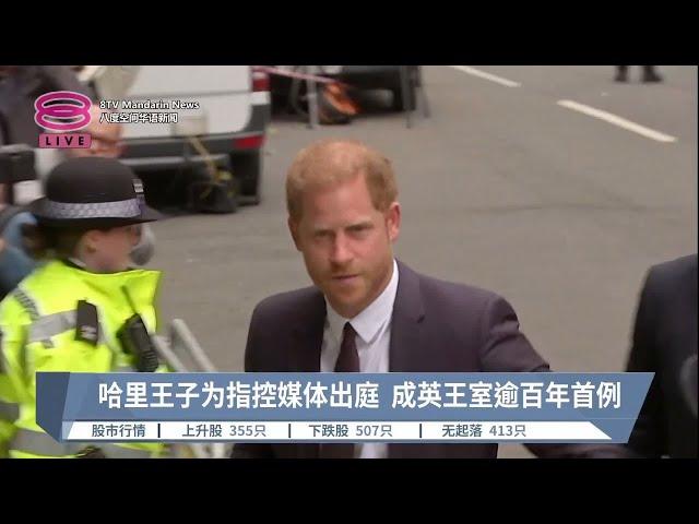 哈里王子为指控媒体出庭  成英王室逾百年首例【2023.06.06 八度空间华语新闻】