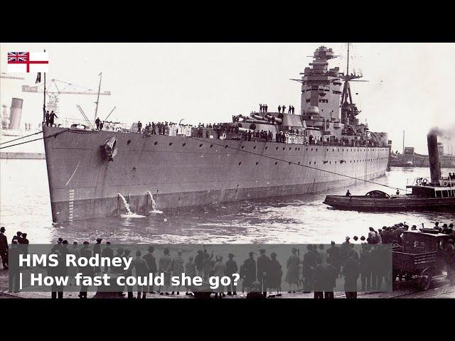 How fast did HMS Rodney go when chasing Bismarck?