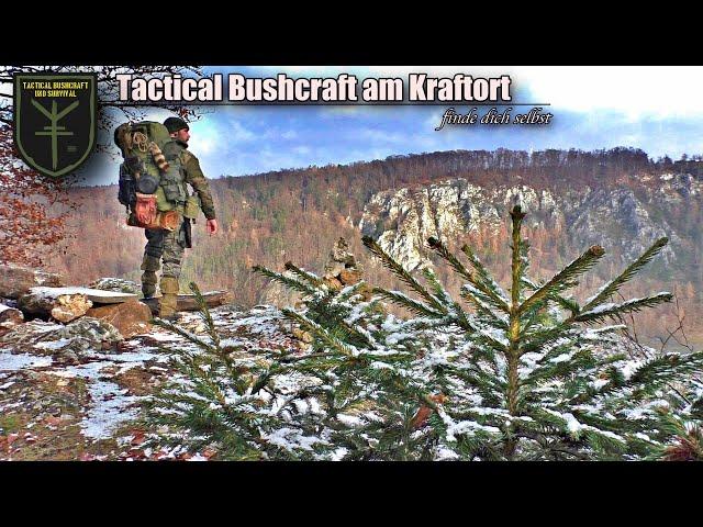 Bushcrafting und Solo Tour am Kraftort / Wärmereflektor / Lager-Camp / Übernachtung / Räuchern