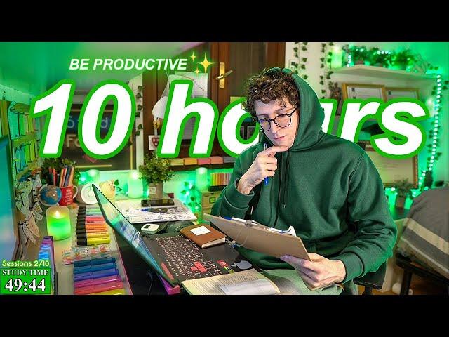 STUDY WITH ME LIVE | 10 HOURS  Harvard Alumnus, Chill Work With Me, Rain Sounds, Pomodoro Timer