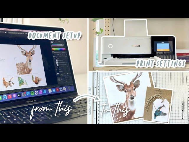 How I Print my Own Products From Home | Art Prints, Greeting Cards, Gift Tags | Epson ET-8500