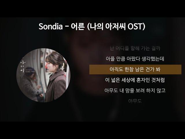 Sondia - 어른 [나의 아저씨 OST] [가사/Lyrics]