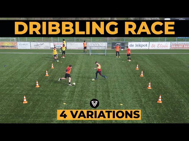 Fun Dribbling Race | 4 Variations | Soccer Drills | Football Exercises