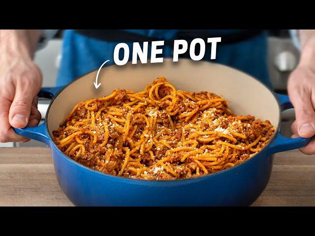 The Faster, BETTER Way to make Spaghetti & Meat Sauce (25 Mins!)