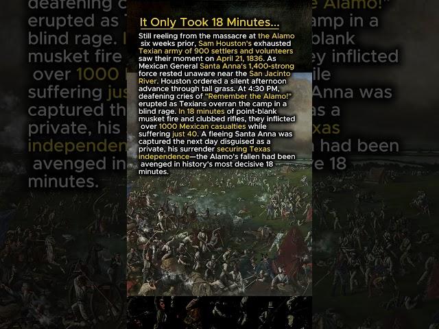 "Remember the Alamo!"  18-minutes to independance