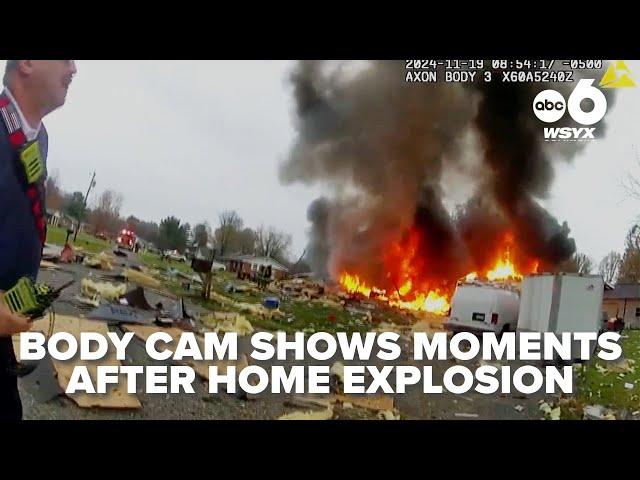 Body cam captures moments after Ohio home explodes