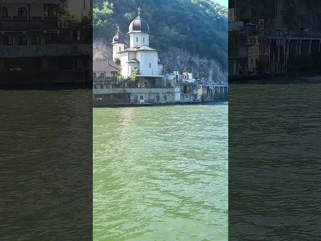 Danube river cruise boat trip Romania Decebalus rock sculpture #shorts