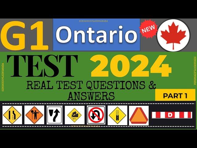 G1 test Ontario 2024 | g1 test Ontario | g1 Ontario driving test practice 2024 | G1 Practice Test