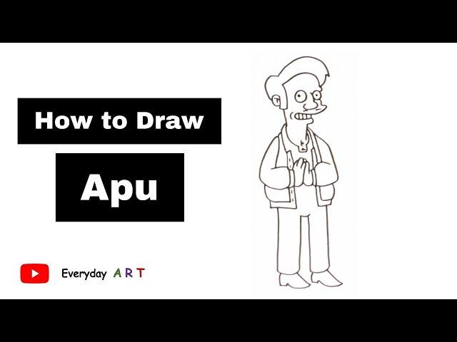 Art 116 - How to Draw Apu Nahasapeemapetilon - Easy Cartoon Drawing 2022