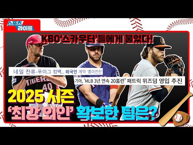 KBO'스카우터'들에게 물었다! 2025 시즌 '최강 외인' 확보한 팀은? ㅣ스포츠라이트 [문화일보]