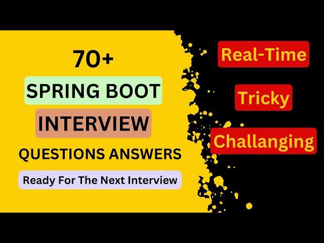 Real-Time Spring Boot Interview Questions and Answers [All In One Video]