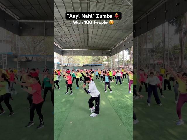 Aayi Nahi | Zumba with 100 People  #zumba #bootcamp #shorts