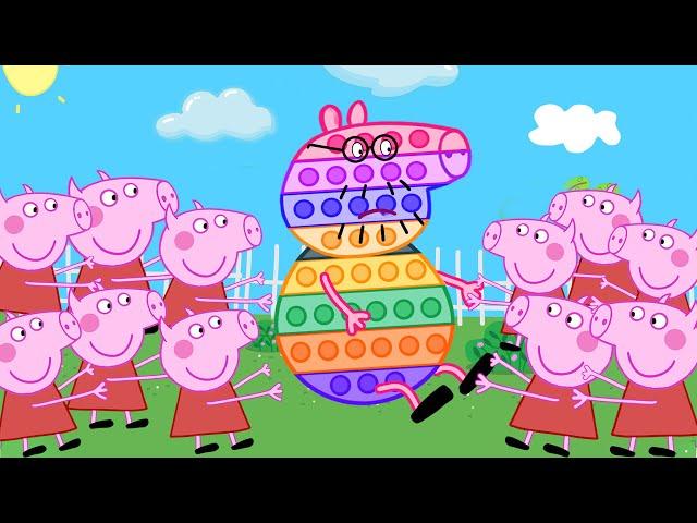 Daddy Pig But Pop IT - Peppa and Roblox Piggy Funny Animation