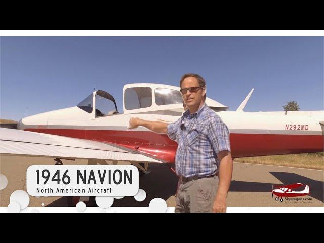 A walk around and flight in a 1946 North American Navion aircraft