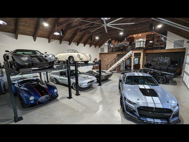 Dream Garage & Man Cave Walk Through | Insane Cars, Theater, Hi Tech, Office Mezzanine, Original Art