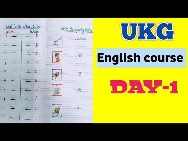 UKG English COURSE DAY-1||       English worksheet UKG class