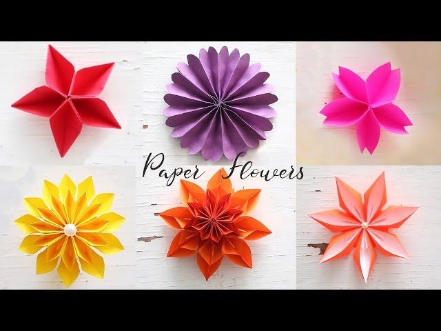 6 Easy Paper Flowers | Flower Making | DIY