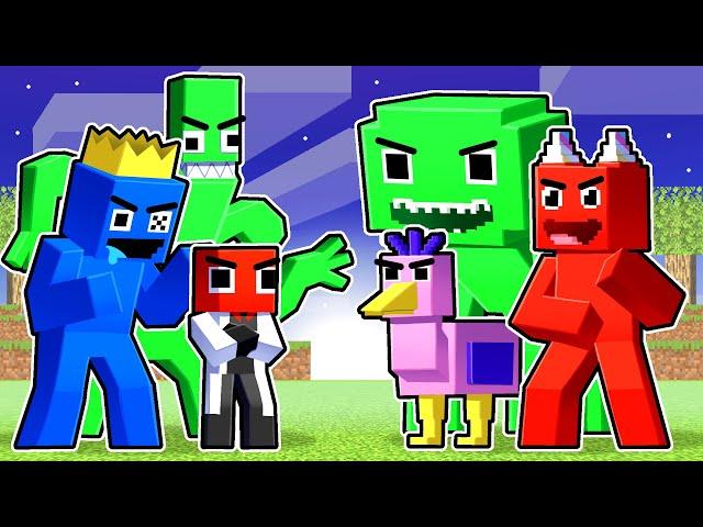 BANBAN Family VS RAINBOW FRIENDS Family In Minecraft!