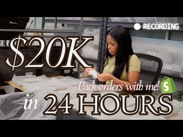 $20k IN 24 HOURS, Relaunched My Brand, Pack Orders w/ Me // SMALL BUSINESS VLOG # 03 // BTS